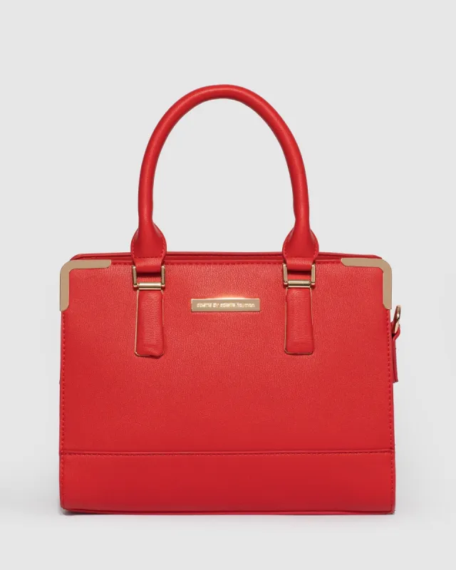 Red Stef Panel Tote Bag sold by Collete Hayman