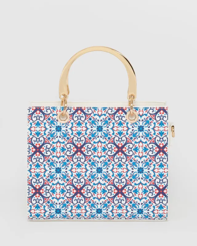 Print Ella Metal Handle Tote Bag sold by Collete Hayman