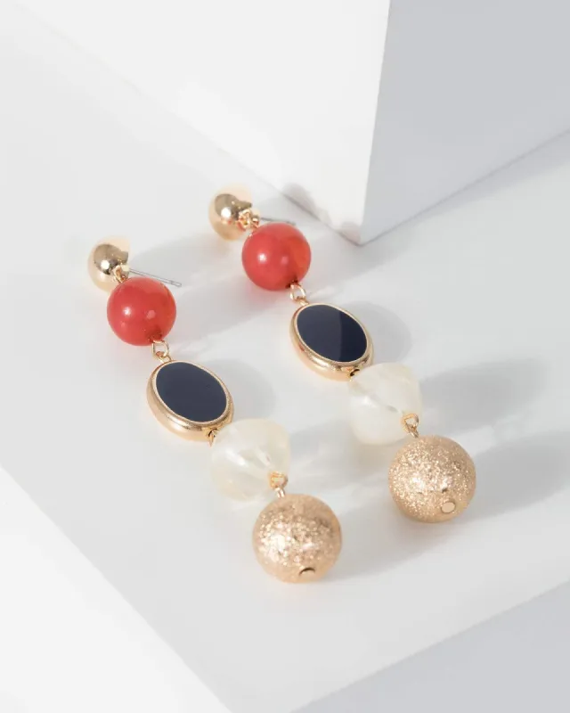 Multi Colour Beaded Drop Earrings sold by Collete Hayman