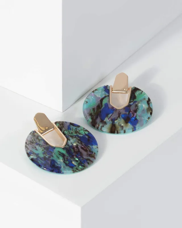 Multi Colour Circle Drop Earrings sold by Collete Hayman