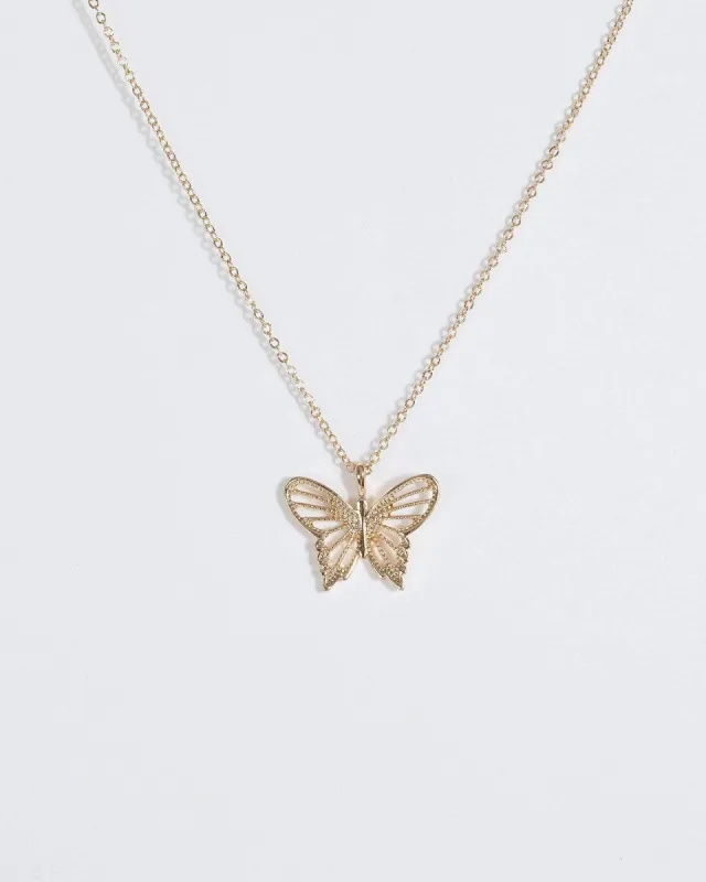 Gold Butterfly Short Necklace sold by Collete Hayman