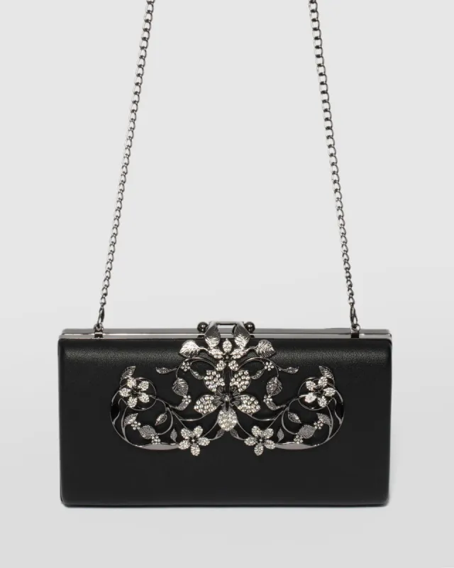 Black Victoria Clip Clutch Bag sold by Collete Hayman