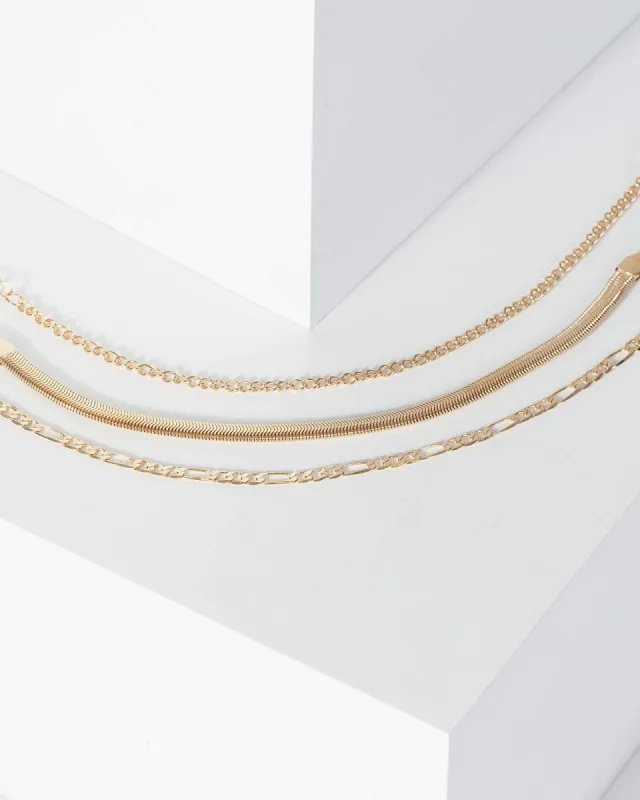 Gold Snake Chain Bracelet Pack sold by Collete Hayman
