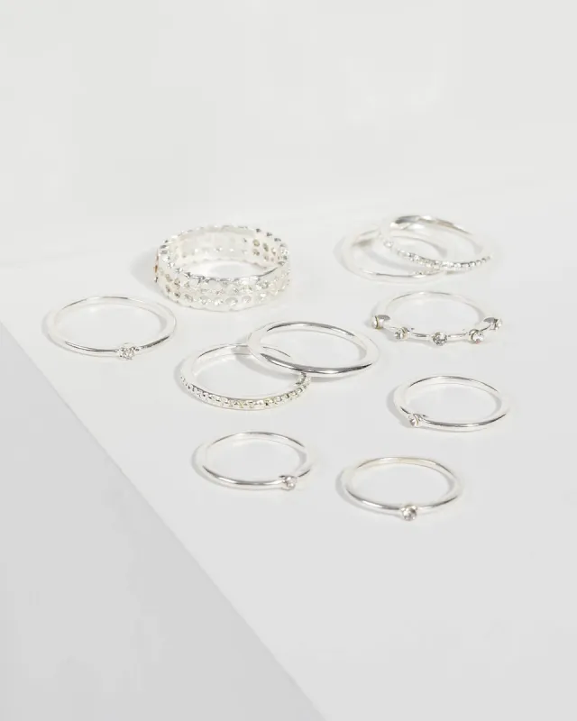 Silver Diamante Multi Ring Set sold by Collete Hayman