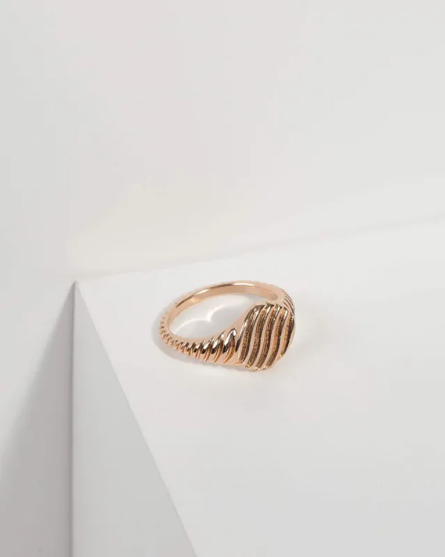 Gold Rounded Band Pinky Ring sold by Collete Hayman