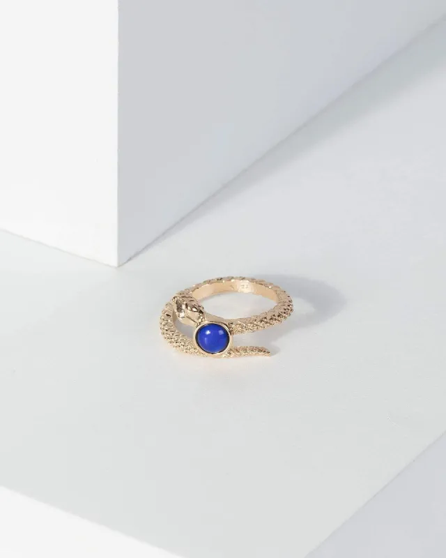 Gold Snake Wrap Around Ring - Small 17mm sold by Collete Hayman