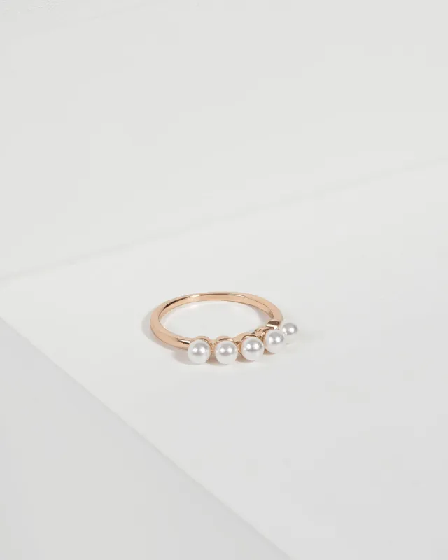 Gold Multi Pearl Pinky Ring sold by Collete Hayman