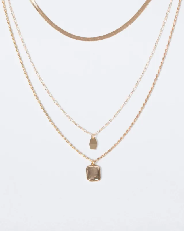Gold Multi Chain Tag Necklace sold by Collete Hayman