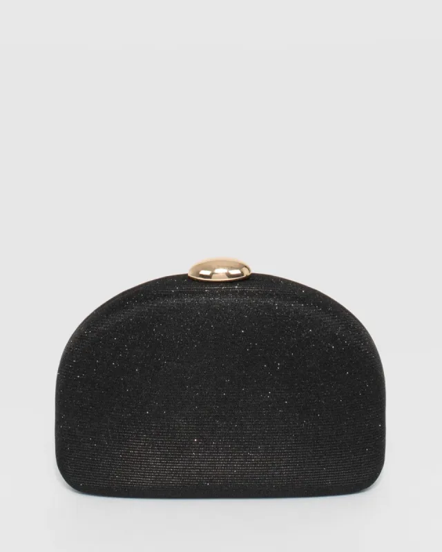 Black Mia Glitter Clutch Bag sold by Collete Hayman