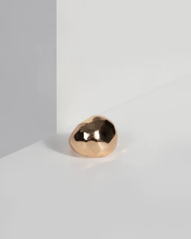 Gold Organic Metal Dome Ring sold by Collete Hayman