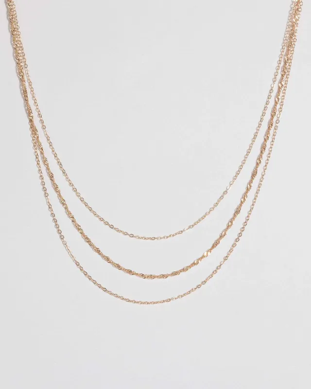 Gold Multi Chain Pendant Necklace sold by Collete Hayman