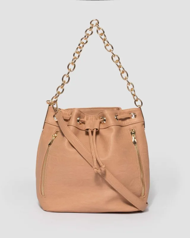 Nude Lottie Bucket Tote Bag sold by Collete Hayman