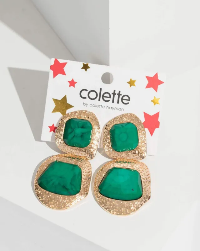 Green Irregular Drop Earrings sold by Collete Hayman