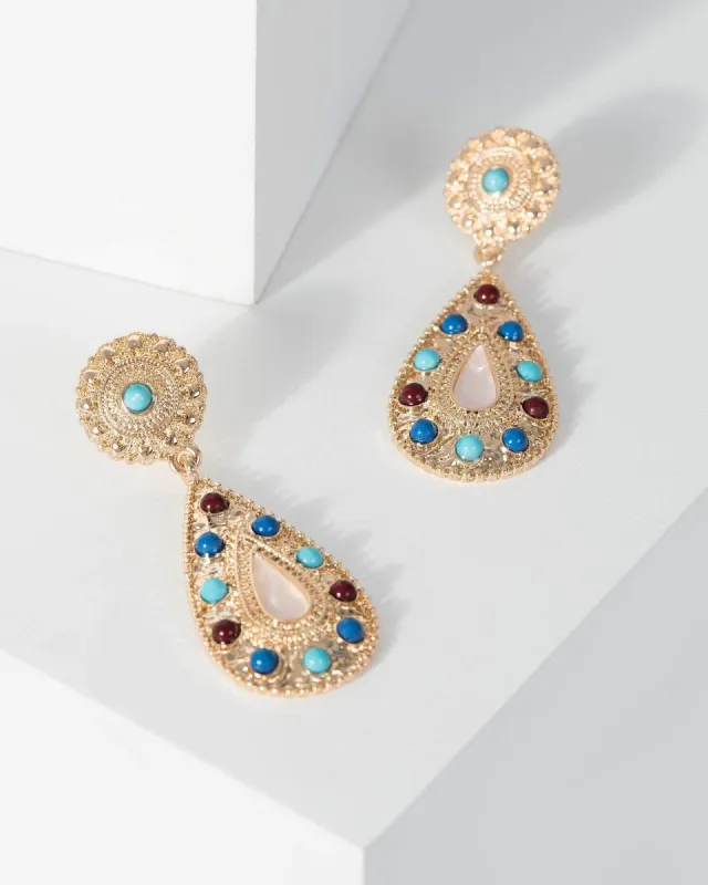 Multi Colour Multi Textured Drop Earrings sold by Collete Hayman