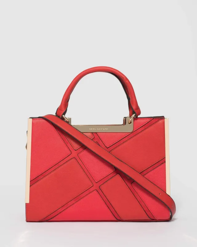 Red Larissa Panel Tote Bag sold by Collete Hayman