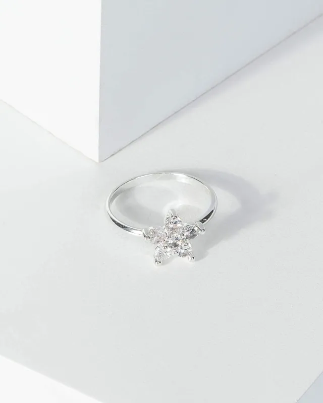 Silver Cubic Zirconia Flower Ring sold by Collete Hayman