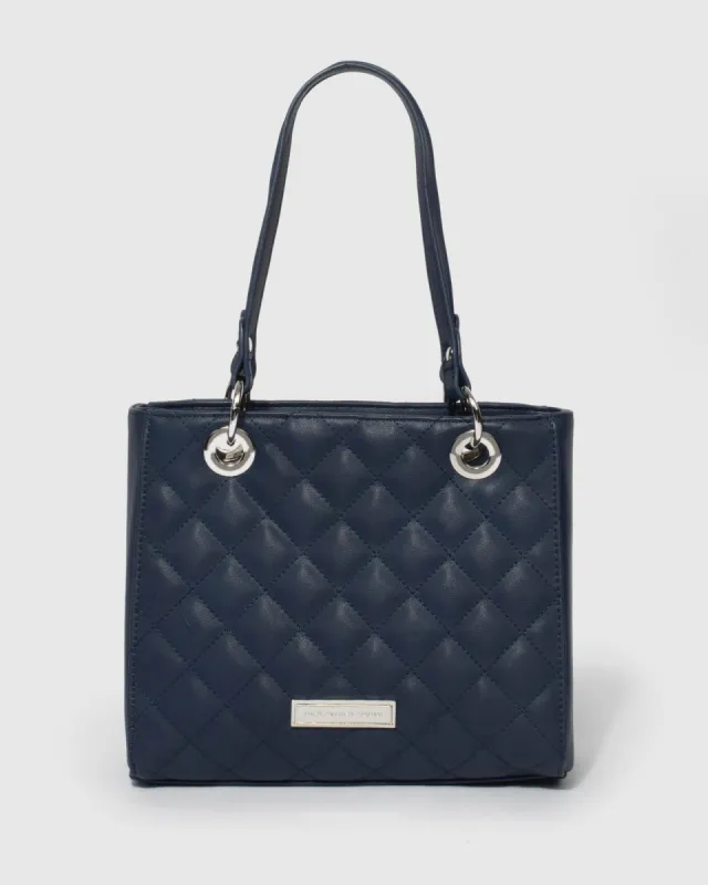 Navy Blue Nirvana Quilt Mini Bag Tote Bag sold by Collete Hayman
