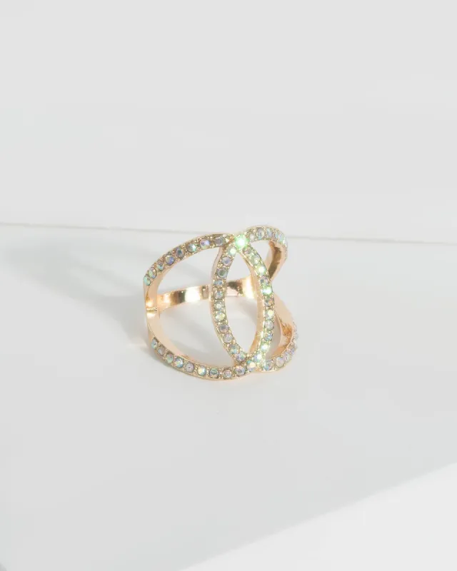 Gold Diamante Double C Ring sold by Collete Hayman