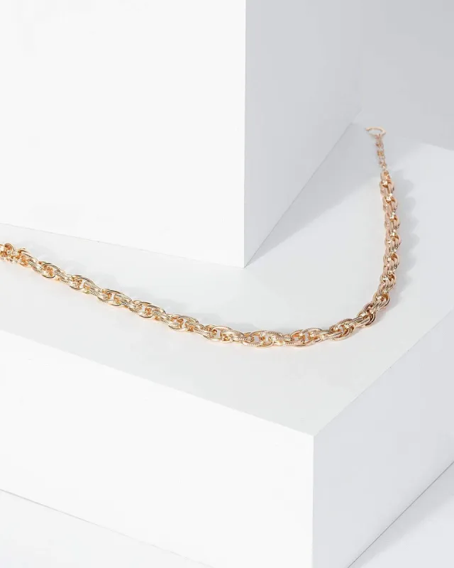 Rose Gold Chunky Chain Short Necklace sold by Collete Hayman