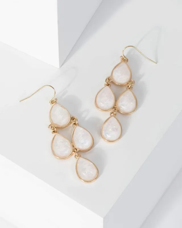 Gold Multi Teardrop Drop Earrings sold by Collete Hayman
