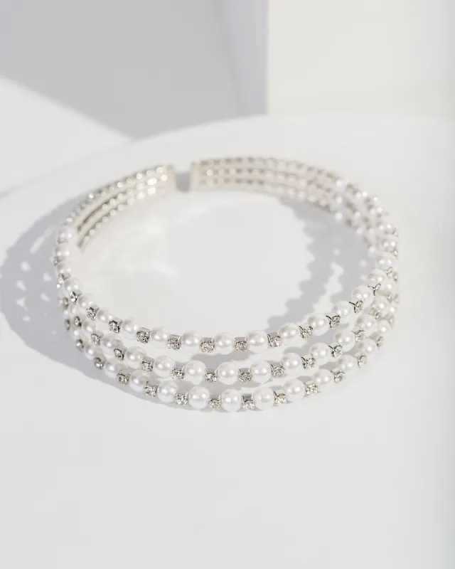Crystal Pearl Cuff Bracelet sold by Collete Hayman