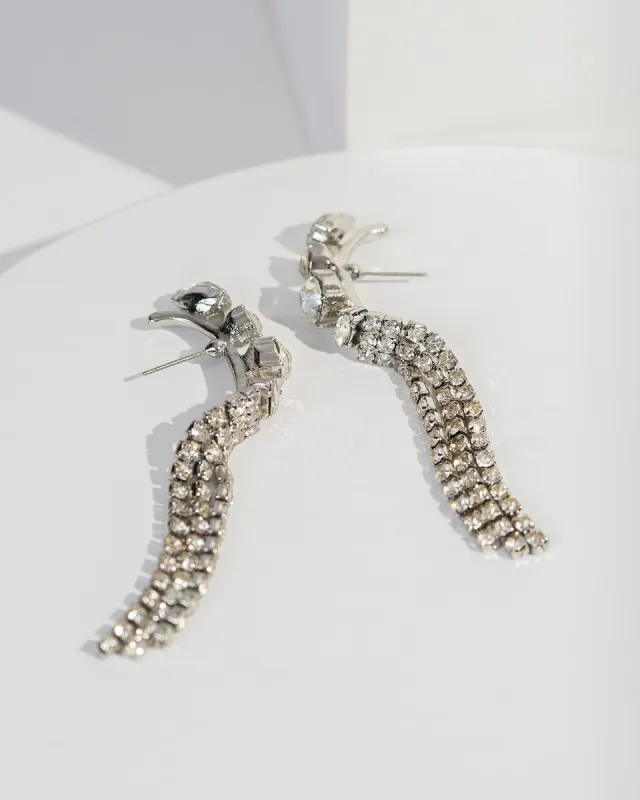Crystal Curved Tassel Earrings sold by Collete Hayman