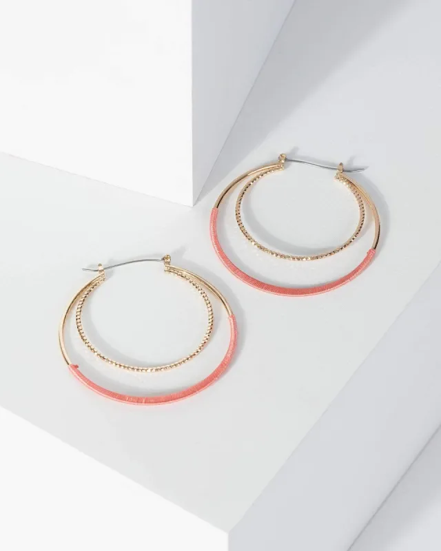 Gold Thread Wrapped Hoop Earrings sold by Collete Hayman