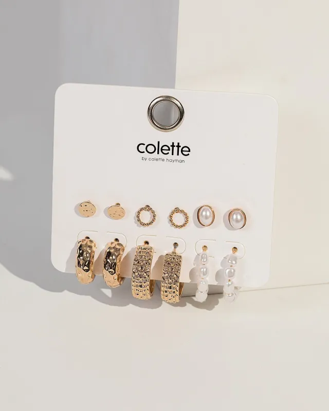 Gold Textured Earring Pack sold by Collete Hayman