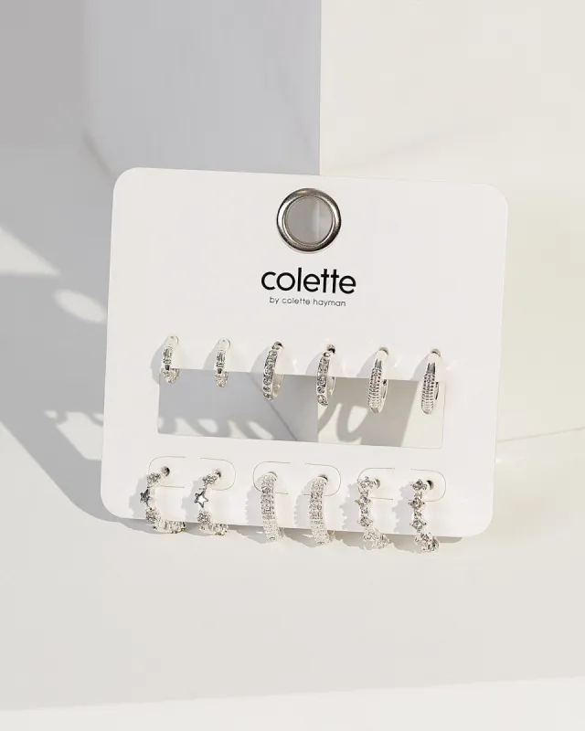 Silver Crystal Star Earring Pack sold by Collete Hayman