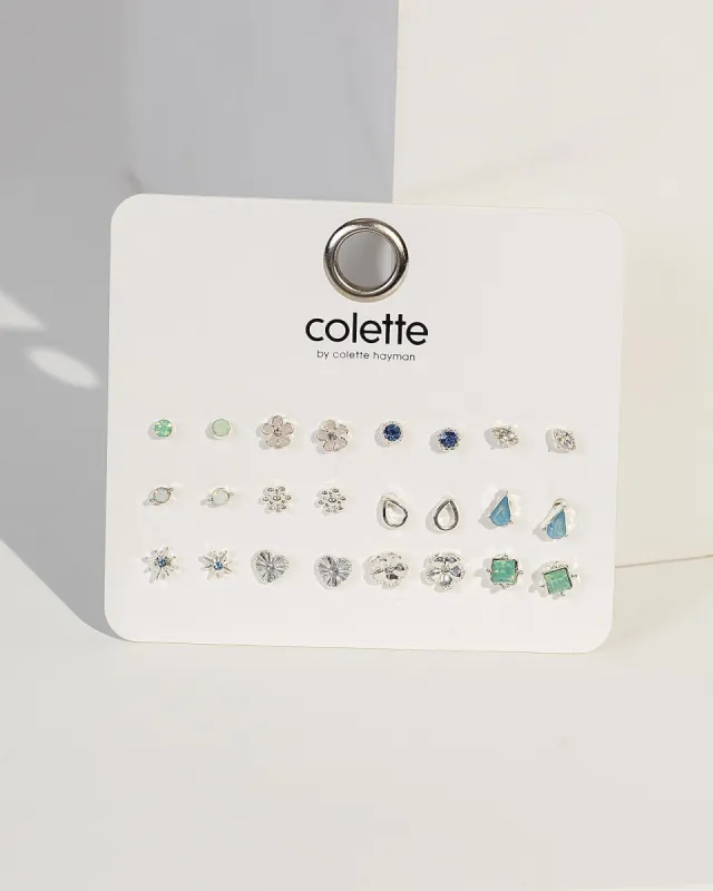 Blue & Silver Mixed Shapes Earring Pack sold by Collete Hayman