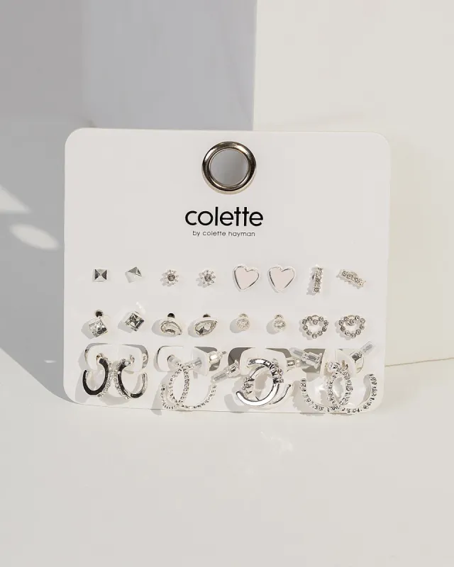 Silver Mixed Hoop & Stud Earring Pack sold by Collete Hayman