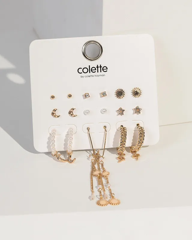 Gold Hoop Snake Chain Earring Pack sold by Collete Hayman