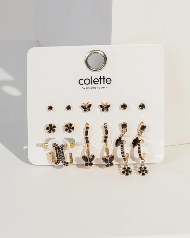 Black & Gold Mixed Stud Earring Pack sold by Collete Hayman