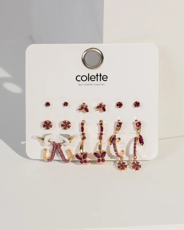 Pink & Gold Mixed Stud Earring Pack sold by Collete Hayman