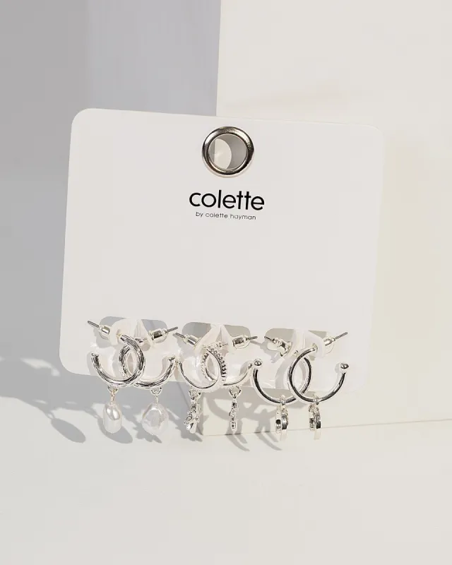 Silver Star Moon Pearl Earring Pack sold by Collete Hayman