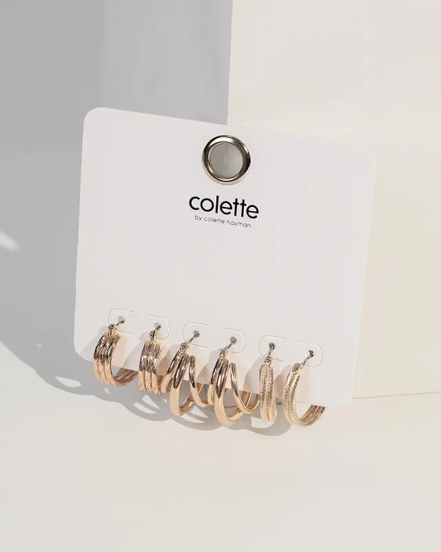 Rose Gold Twist Hoop Earring Pack sold by Collete Hayman