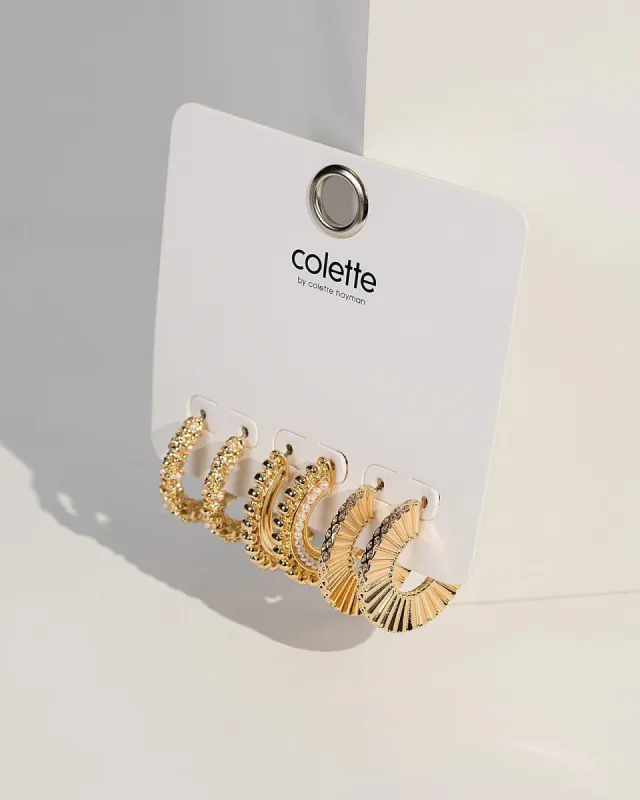 Gold Hoop Pearl Cluster Earring Pack sold by Collete Hayman