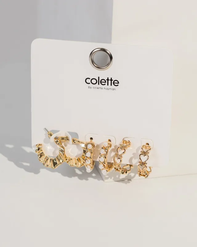 Gold Pearl Hoop Earring Pack sold by Collete Hayman