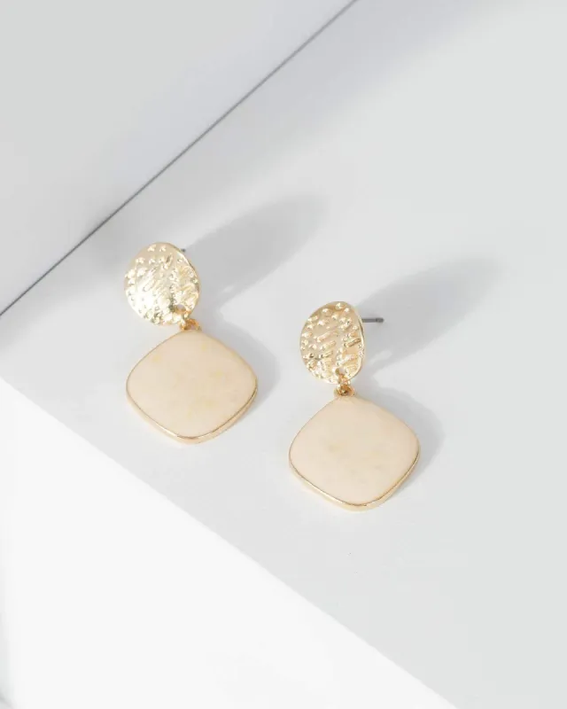 Gold Textured Oval Drop Earrings sold by Collete Hayman