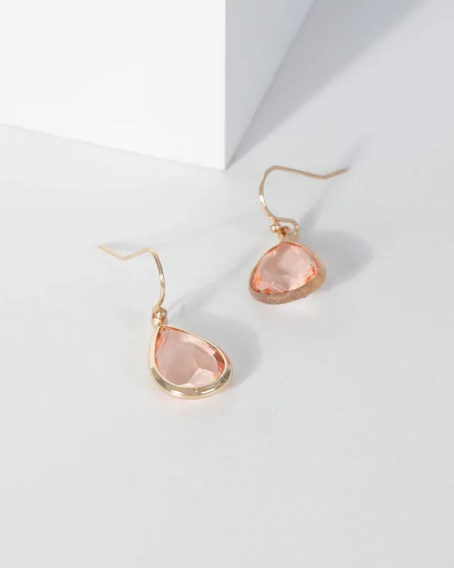Pink Tear Drop Fish Hook Earrings sold by Collete Hayman