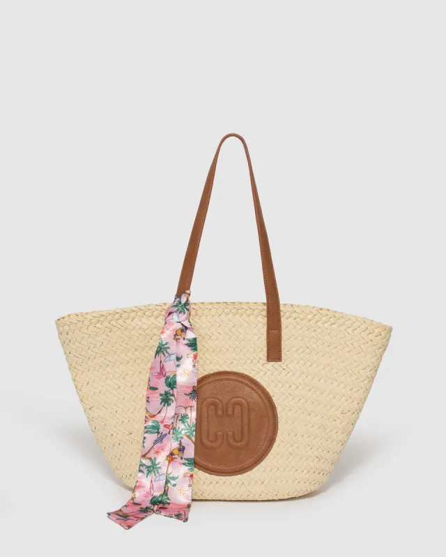 Beige Lucy Weave Tote Bag sold by Collete Hayman