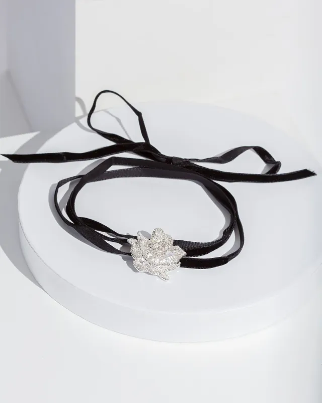 Crystal Crystal Flower Detail Lariat Necklace sold by Collete Hayman