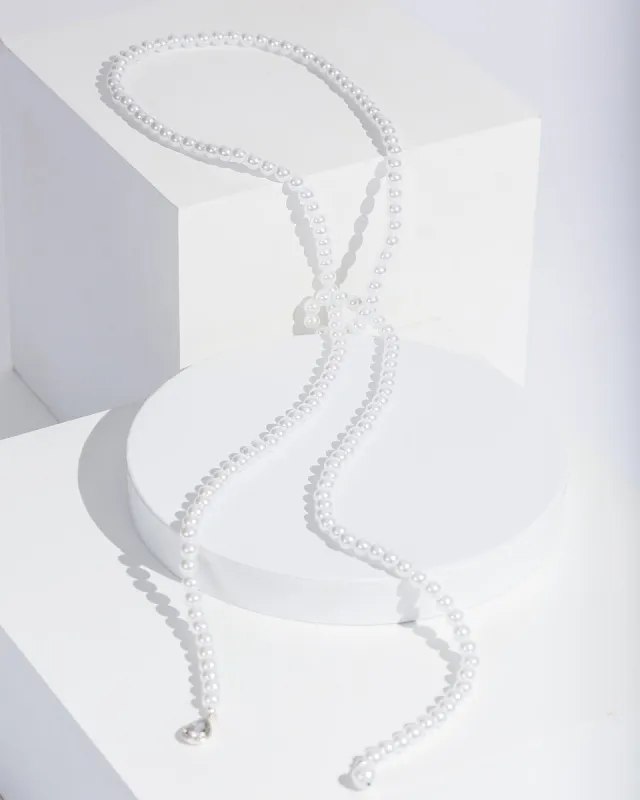 Pearl Pearl And Crystal Lariat Necklace sold by Collete Hayman