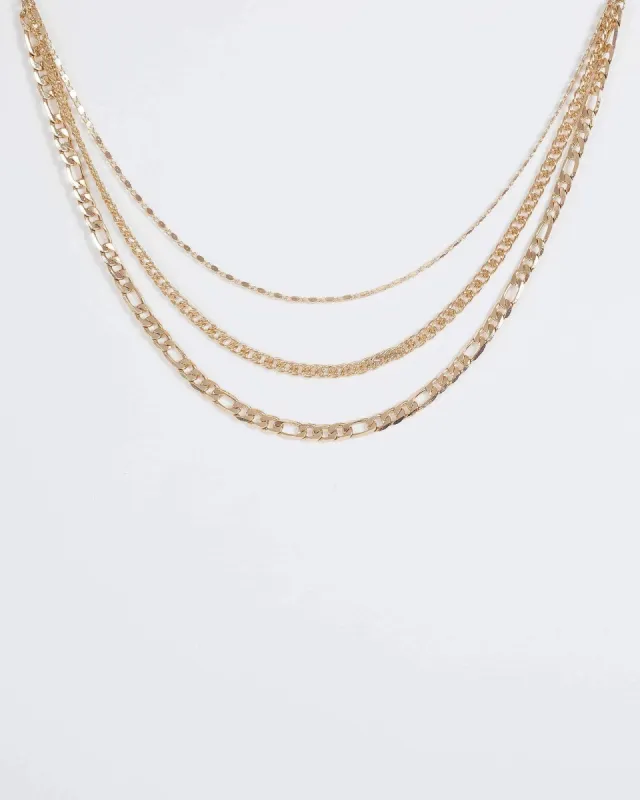 Gold Triple Chain Short Necklace sold by Collete Hayman
