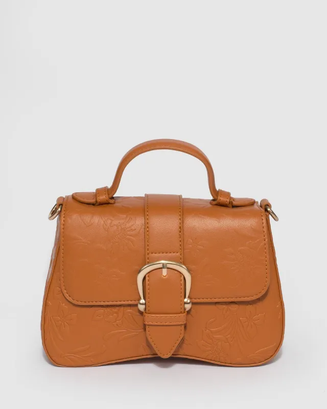 Tan Meredith Buckle Top Handle Bag sold by Collete Hayman