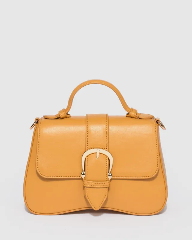 Caramel Meredith Buckle Top Handle Bag sold by Collete Hayman