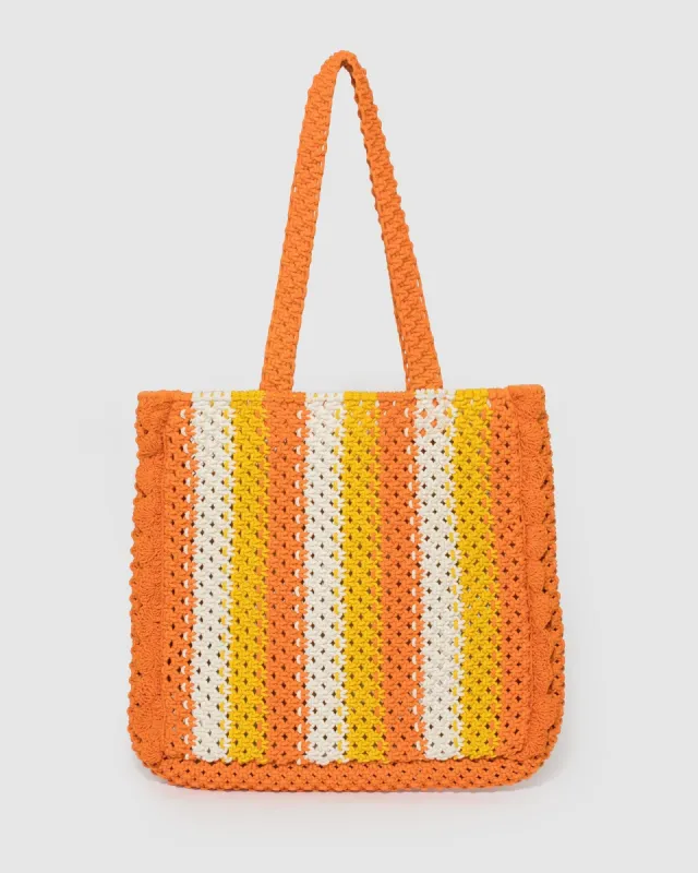 Orange Tammy Crochet Medium Tote Bag sold by Collete Hayman
