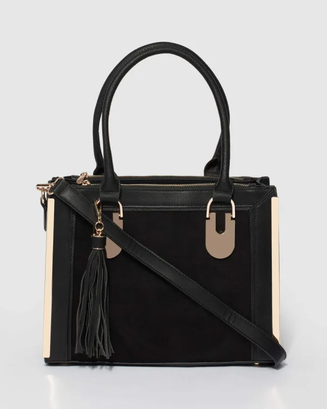 Black Camila Ring Tote Bag sold by Collete Hayman