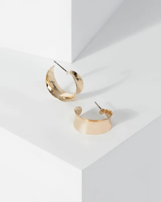 Gold Mini Inverted Hoop Earrings sold by Collete Hayman