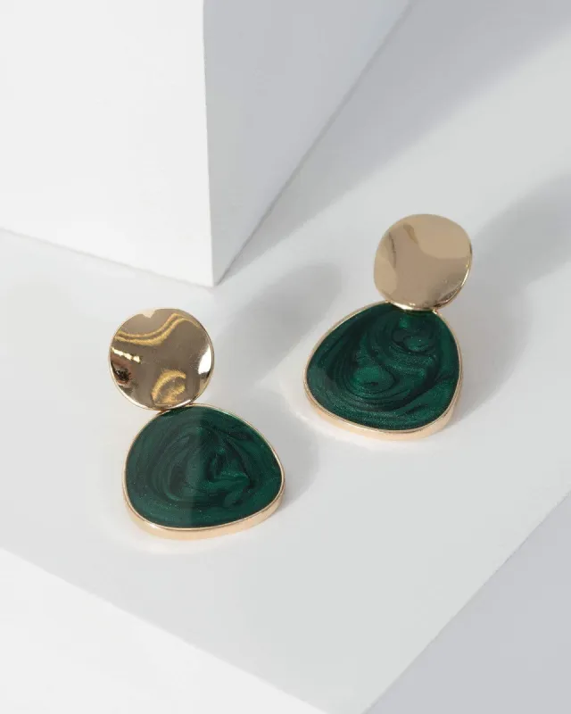 Gold Mini Resin Drop Earrings made by Collete Hayman